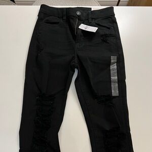 Black American Eagle ripped straight leg jeans